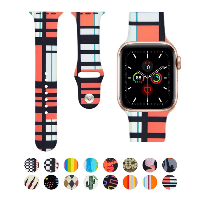 Akatsuki Sun-flower Cactus Akira For iwatch Apple Watch Strap Silicone Band Replacement 38mm 40mm 42mm 44mm Series 3 4 5 6 7 SE 20