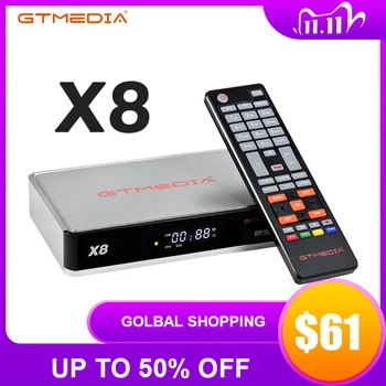 

Top Brand GTmedia X8 Satellite TV Receiver Decoder DVB-S2X 2.4G WIFI Support ccam spain T2-MI PK V8 NOVA V8X V8 UHD TV BOX