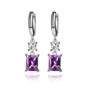

Colourful ear piercing drop Earrings For Women Temperament Cubic Zirconia Rose Red Long Earring Luxury Fine Jewelry Accessories