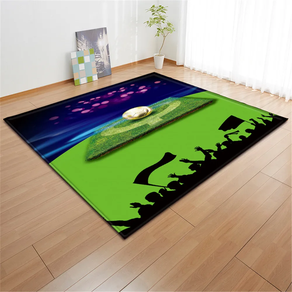 Футбольное поле 3D ковры фланелевый Противоскользящий пол для мальчиков Детский