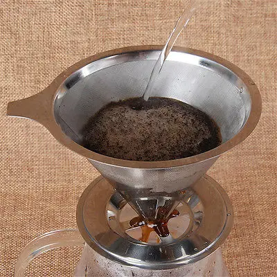Edelstahl Kaffeefilter Wiederverwendbare Dauerfilter Mesh Kaffee Tassenfilter DE 