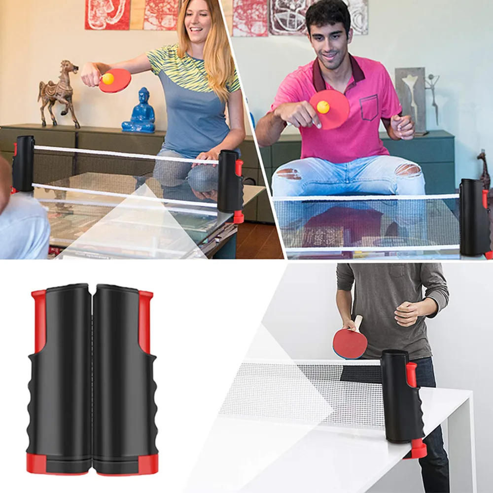 

Retractable Table Tennis Table Grid Mesh Net Portable Ping Pong Net Kit Net Rack for Ping Pong Playing