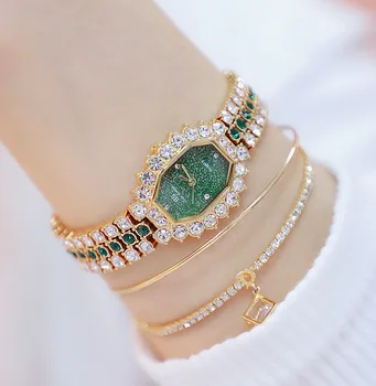 

Watches Womens 2020 Top Luxury Brand Small Dress Diamond Square Watch Women Bracelet Rhinestone Wristwatch Women Montre Femme