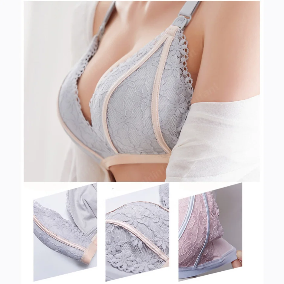 Breastfeeding Bra Lace Pregnancy Clothes Sexy Maternity Nursing Bra D Cup Feeding Bra for Pregnant Women Feeding Bra Plus Size