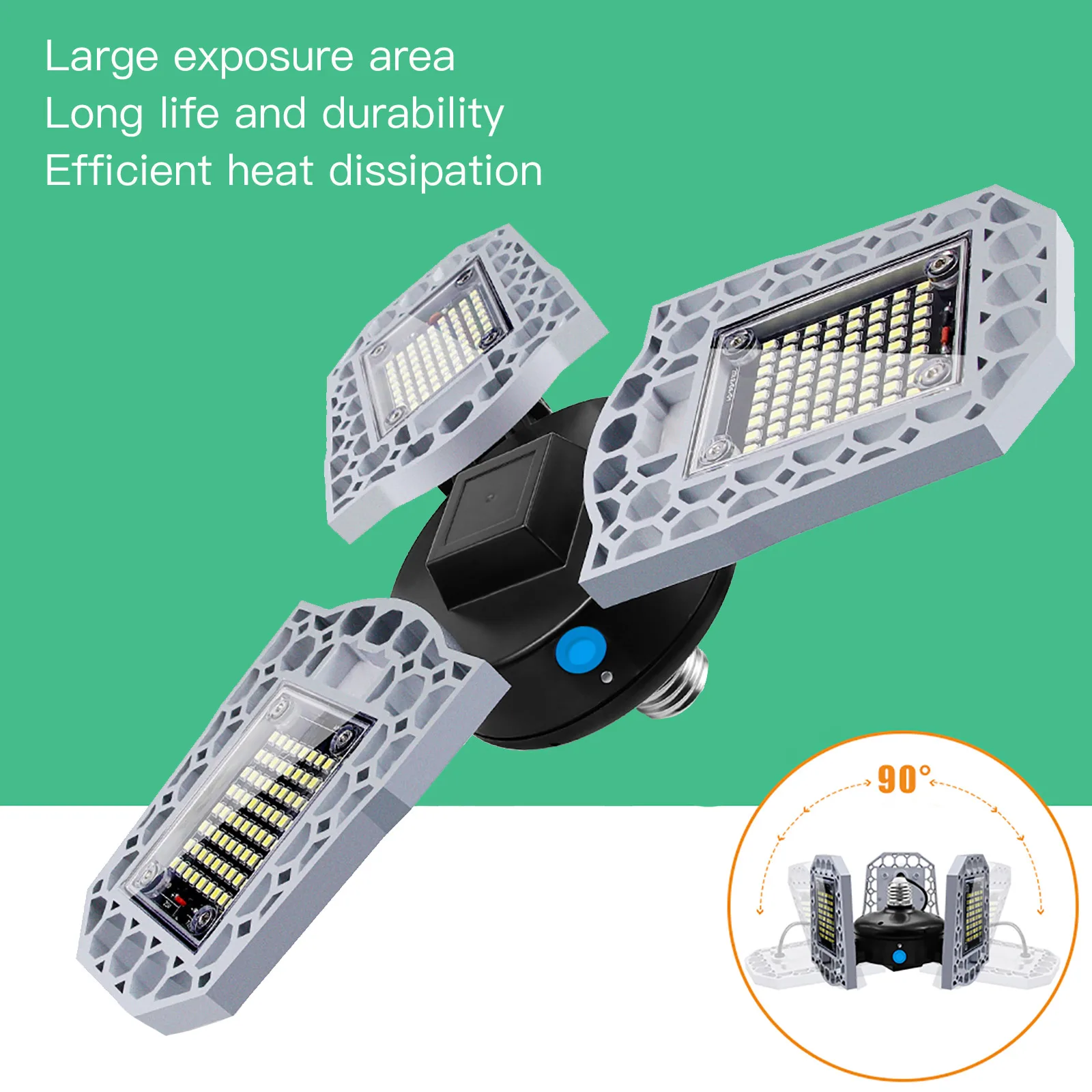 

100W 80W 60W LED Bulb E27 LED Lamp Deformable Garage Light 100-277V Waterproof Light Bulb For Warehouse Factory Workshop Gym