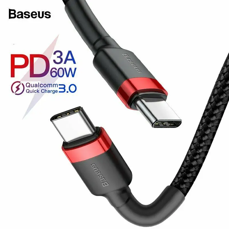 Baseus usb type C кабель для USB samsung S10 Xiaomi телефон с помощью USBC PD Быстрая зарядка зарядное