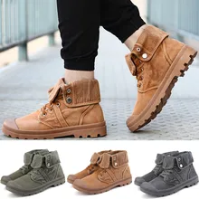 Высокие парусиновые ботильоны для мужчин; зимние теплые Нескользящие ботинки на толстой подошве; ботильоны; Уличная обувь; ботинки для мужчин