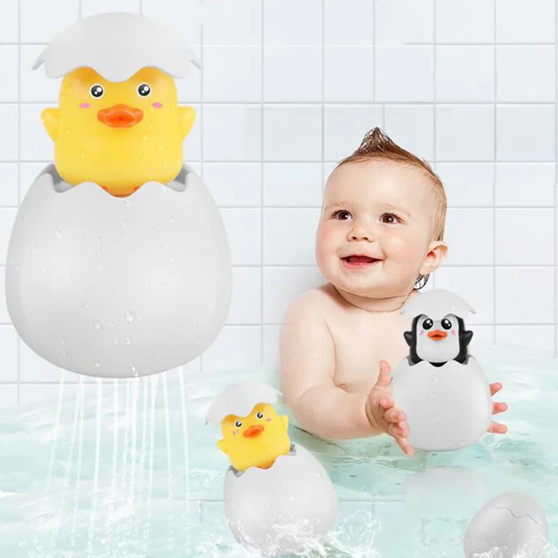 Baby Bathing Toy Children's Cute Duck Penguin Egg Water Spray Sprinkler Bathroom Sprinkling