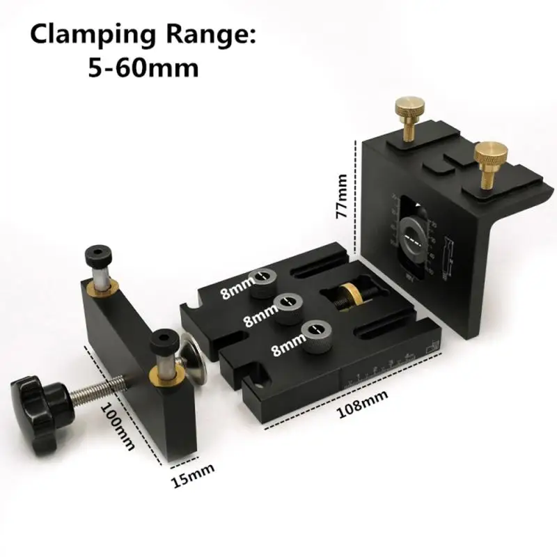 Woodworking Punch Positioner Round Wood Tenon Multifunctional Woodworking Tool Panel Furniture Punch Fixture Set Dropshipping