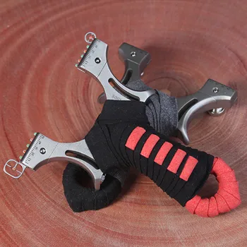 

High quality stainless steel slingshot flat rubber band outdoor shooting strong handheld bow new hunting slingshot