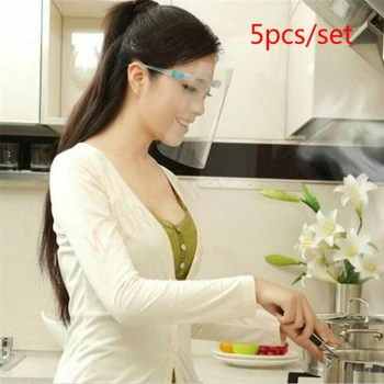 

5pcs/set Kitchen Face shield Transparent Full Face Cover mask Safety Protective Film Tool Anti-oil Anti-fog Kitchen Outside Use