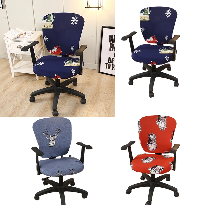 

Christmas Decor Stretch Spandex Chair Covers Anti-dirty Computer Seat Chair Cover Removable Slipcovers For Office Seat Chairs