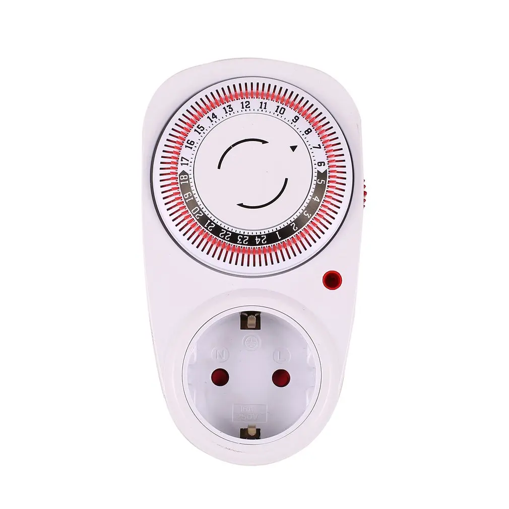 

24 Hours EU/ US/UK Plug in Mechanical Grounded Programmable Timer Switch Smart Countdown Switch Socket Indoor Auto Power off