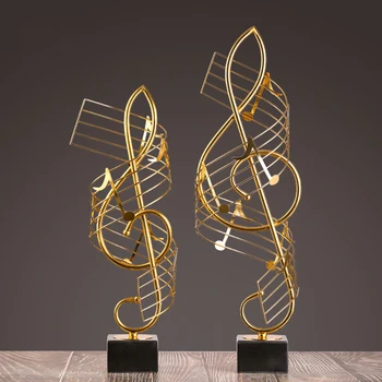 European Luxury Golden Music Notes Sculpture Decoration 1