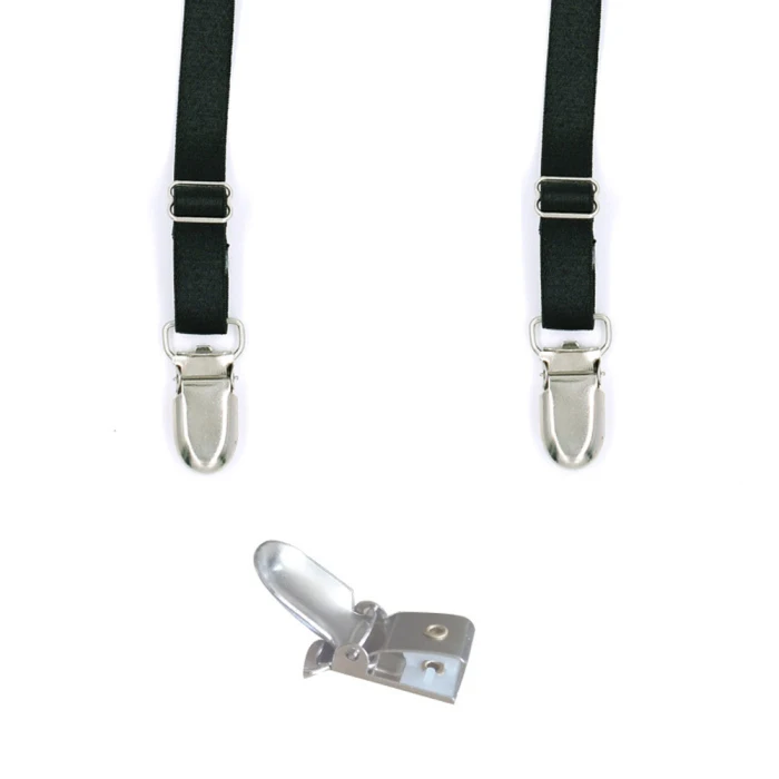 1 Pair Men Shirt Stays Garters Elastic Suspender with Non-slip Locking Clamps FDC99