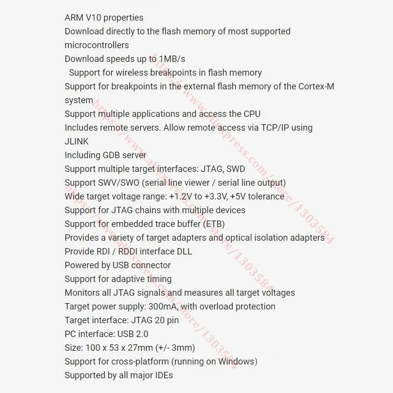 Поддержка JLINK V10 the LINK ARM эмулятор Поддержка высокоскоростной скорости загрузки V10.1