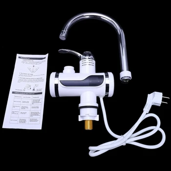 

New Eu Plug Electric Kitchen Water Heater Tap Instant Hot Water Faucet Heater Cold Heating Faucet Tankless Instantaneous Water H