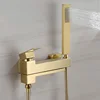 Brushed Gold Bathtub Shower Mixer Faucet Wall Mount Bathroom Tub Mixer Tap with Hand Shower Bidet  Set Matte Black Fashion 2