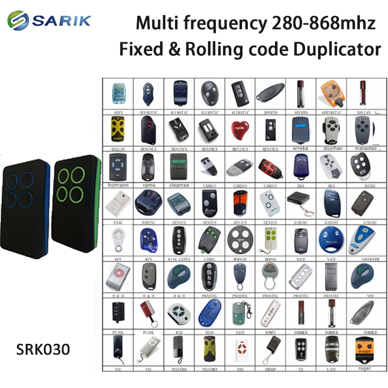 

20pcs Universal garage door opener remote control copy 280-868mhz rolling code Remote Controller duplicator