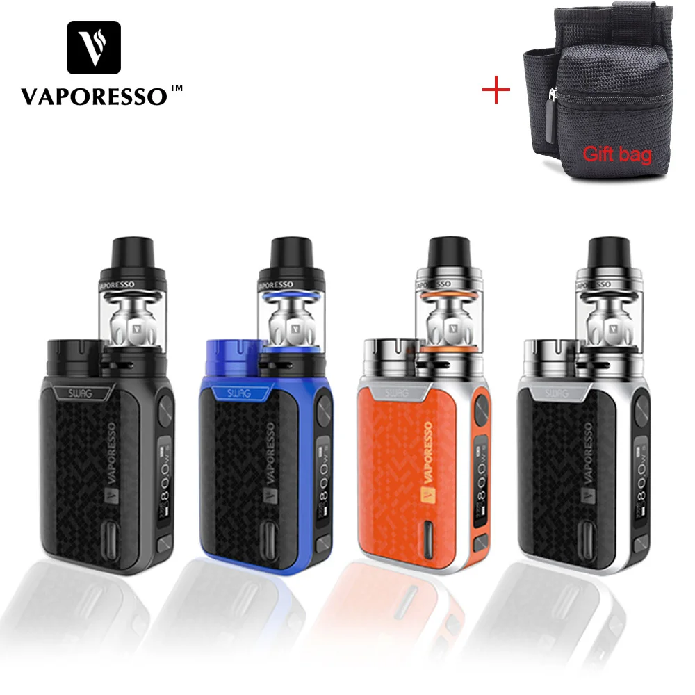 

Original Vaporesso SWAG Kit Vape Electronic Cigarette With 3.5ml NRG SE Mini Tank GT2 CCELL coil E-Cig 80W 18650 Mod