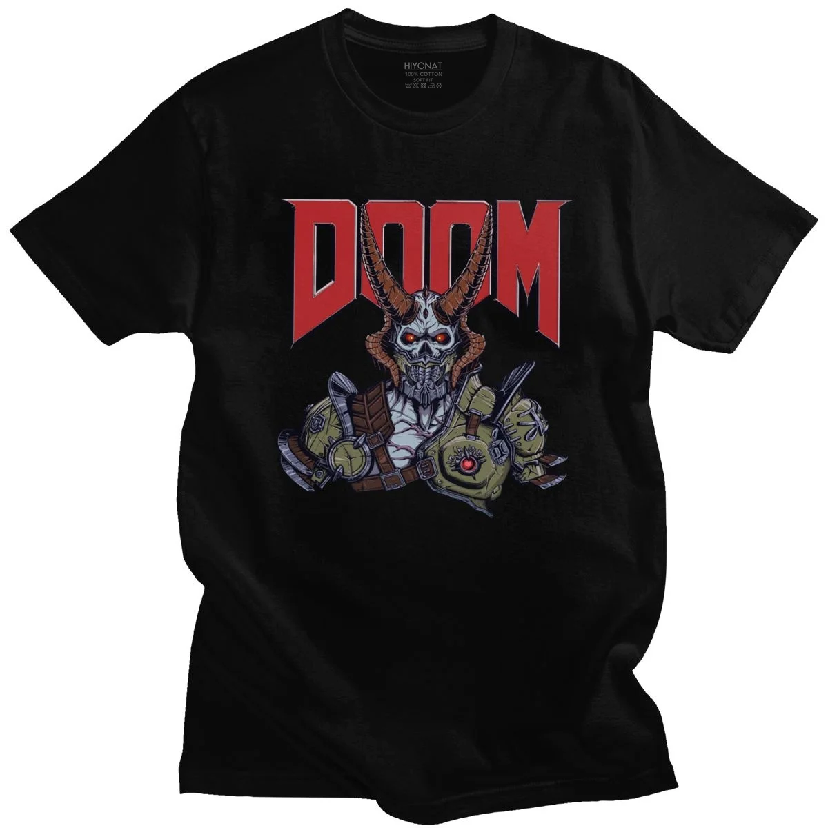 Doom Marauder Футболка мужская хлопковая модная футболка с черепом вырез лодочкой
