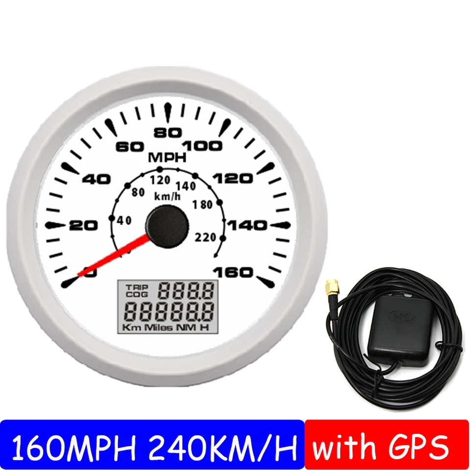 Dioche Odomètre de bateau Compteur de Vitesse GPS 3-en-1 Jauge de