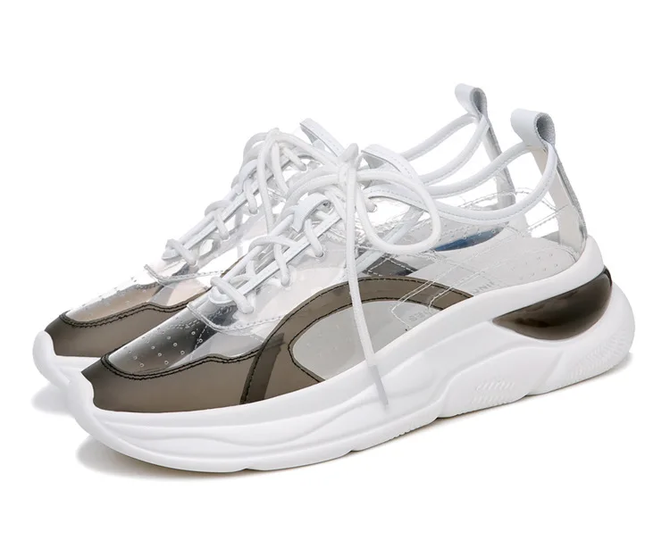 

MOOLECOLE Women sneakers new Fashion casual Shoes comfortable thick heel Shoes Woman transparent womens shoes 2-15