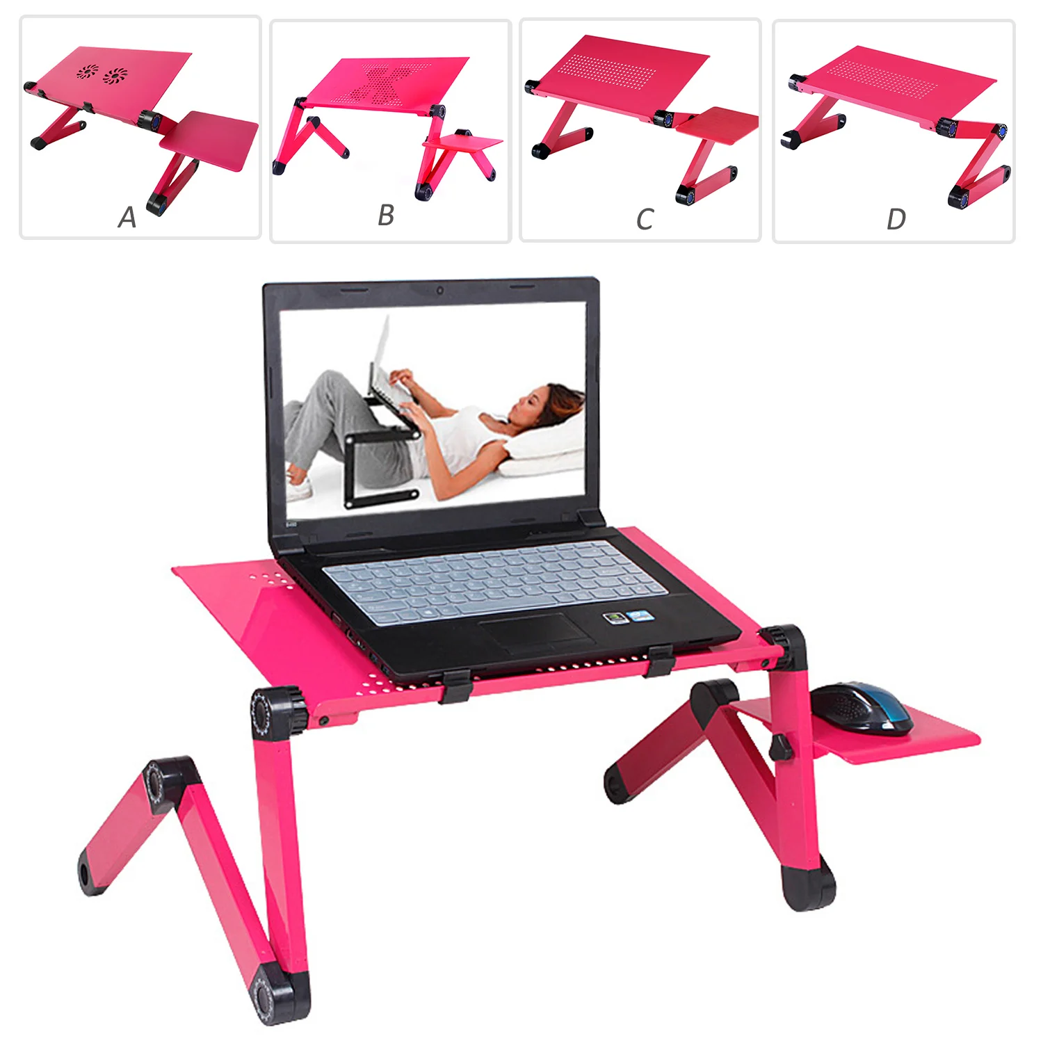 

Besegad 360 Degree Adjustable Foldable Laptop Support Desk Stand Holder Riser for Apple Macbook Pro Air Lenovo Dell Acer Samsung