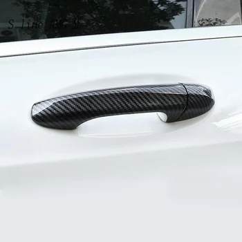 

Car Styling Carbon fiber Outer Door Bowl Handle Stickers Covers Trim For Mercedes Benz C E GLC Class W213 W205 X253 Accessories