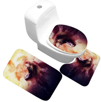 

CAMMITEVER 3Pcs Animal Rug Rubber Shower Room Non-slip Pad Carpet For Bathroom Decorative Mat