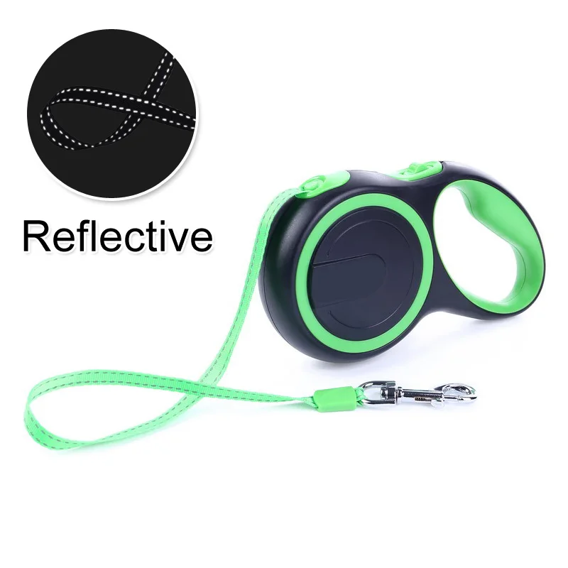 Reflective Green Автоматическая выдвижная собаку поводок для больших собак прочного нейлона домашние привести светоотражающие выдвижной, для щенков прогулки поводки для питомцев продукты - Цвет: Reflective Green