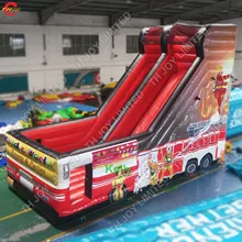 По морю 8 м гигантский надувной батут горка для продажи, тема пожарной машины надувная сухая горка для парка развлечений на открытом воздухе