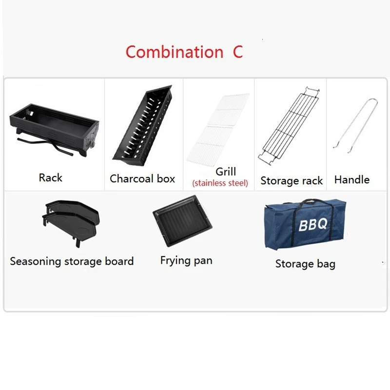 Нержавеющая сталь складной барбекю гриль Стойка портативный гриль барбекю уголь обжига плита и сумка для отдыха на открытом воздухе 3-10 человек
