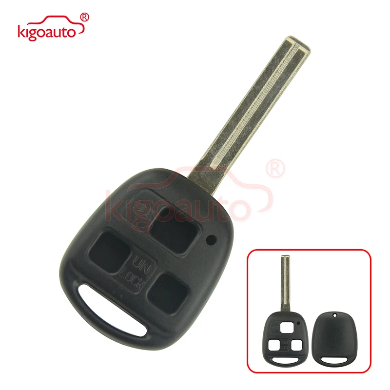 Kigoauto Remote Key Shell 3 Button TOY48 Long Blade for Lexus GX470 RX350 SC430 2006 2007 2008 2009 kigoauto 5pcs 69515 30300 toy48 for lexus gx460 is250 ls460 uncut lexus replacement smart remote emergency key blade insert key