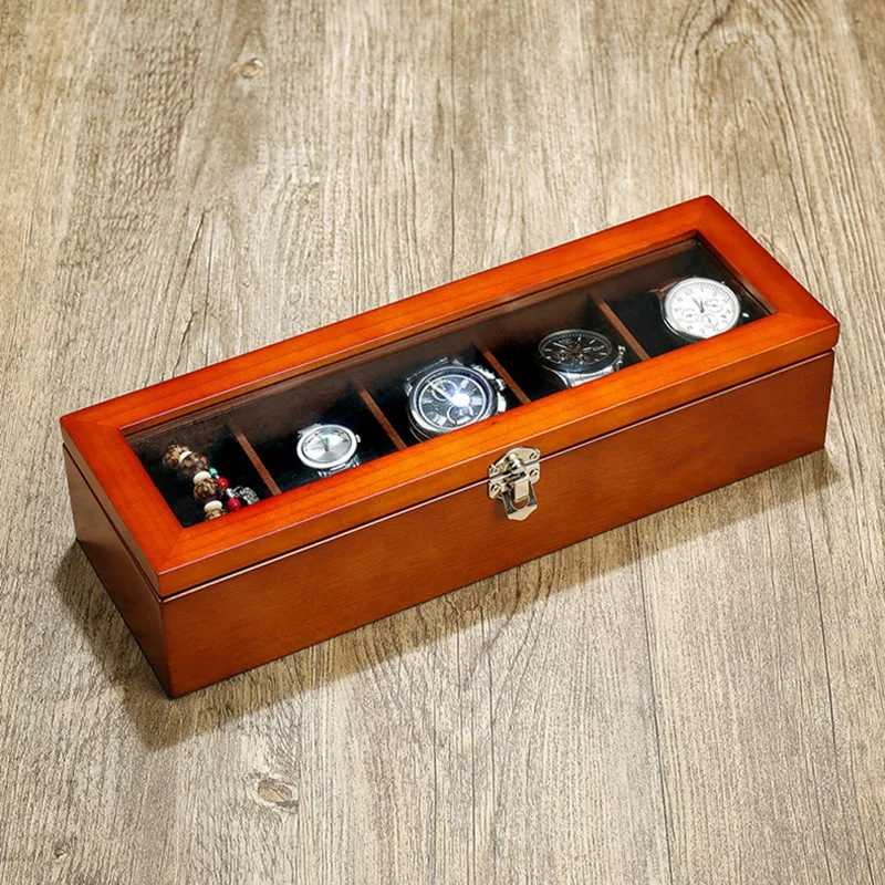 Топ 5 слотов дисплей деревянных часов корпус деревянная коробка для хранения часов с замком модные деревянные часы подарок мешочек для