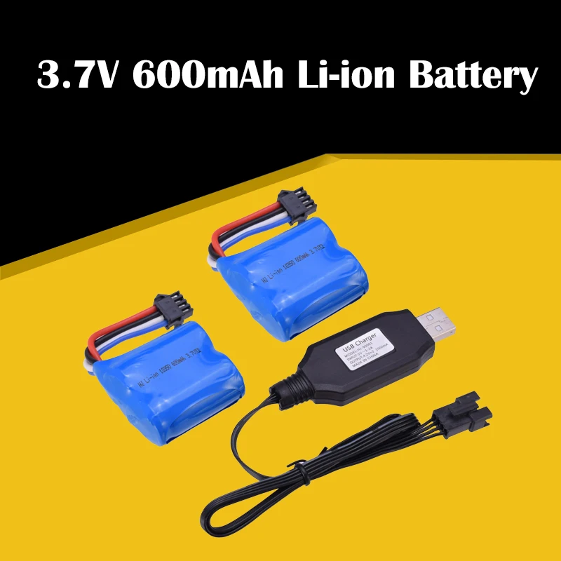 2pcs 3.7V 600Mah Li-ion Battery with 4P plug/USB Charger for UDI001 2.4G RC High Speed Racing Boat | Игрушки и хобби