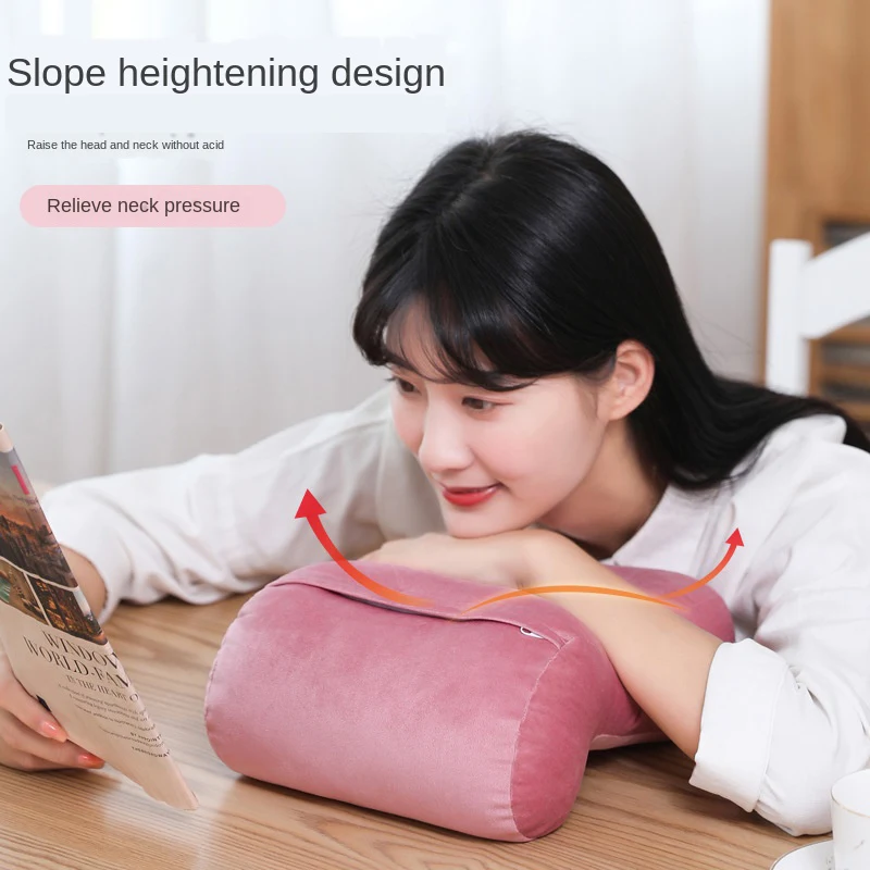 

Solid Colour Headrest Neck Support C Break Pillow ushions Office Rest Lunch Student Desk Sleep Lying Memory Foam Nap Pillow