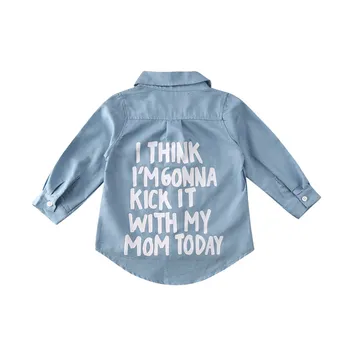 

Toddler Baby Girl Fashion Letter Pattern Autumn Clothes Denim Tops Long Sleeve Casual Top Blouse T-Shirt Warm Coat Shirt