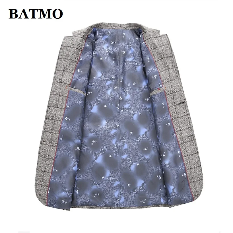 BATMO Новое поступление высококачественный Повседневный клетчатый мужской пиджак, мужские повседневные клетчатые куртки, 2001