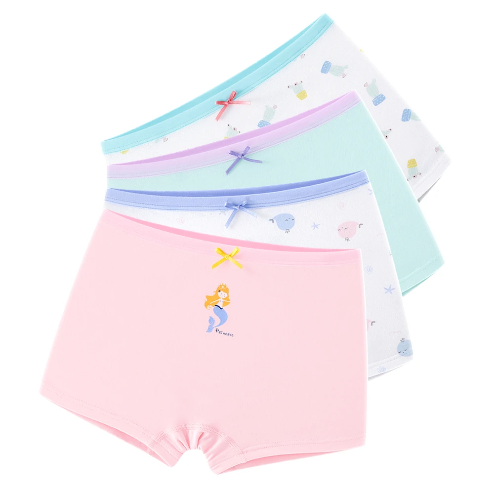 

4pcs Mermaid Girls Underwear Boxer Cotton Stretchy Blue Sweet Pink Panties 2 3 4 5 6 7 8 9 10 11 12 Years Kids Clothes OGU213205