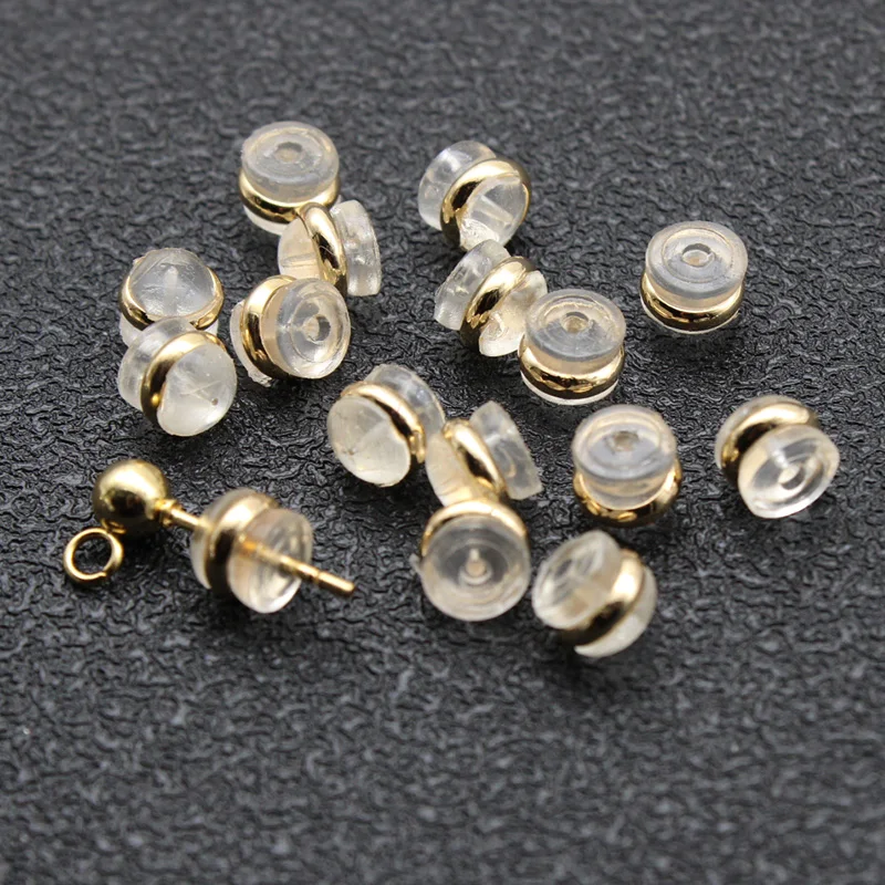 30pcs/lot Rubber Earrings Back Stoppers Silicone Ear Plug Blocked