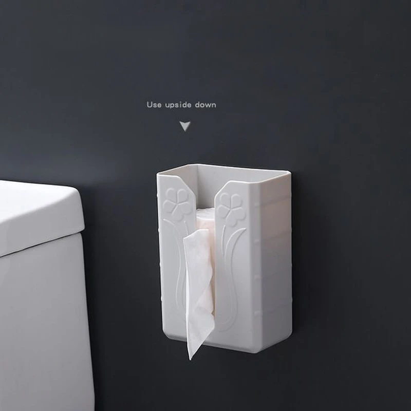 

Non perforated kitchen paper storage box drawer traceless wall mounted paper holder toilet paper box Organizer Decoration Tools