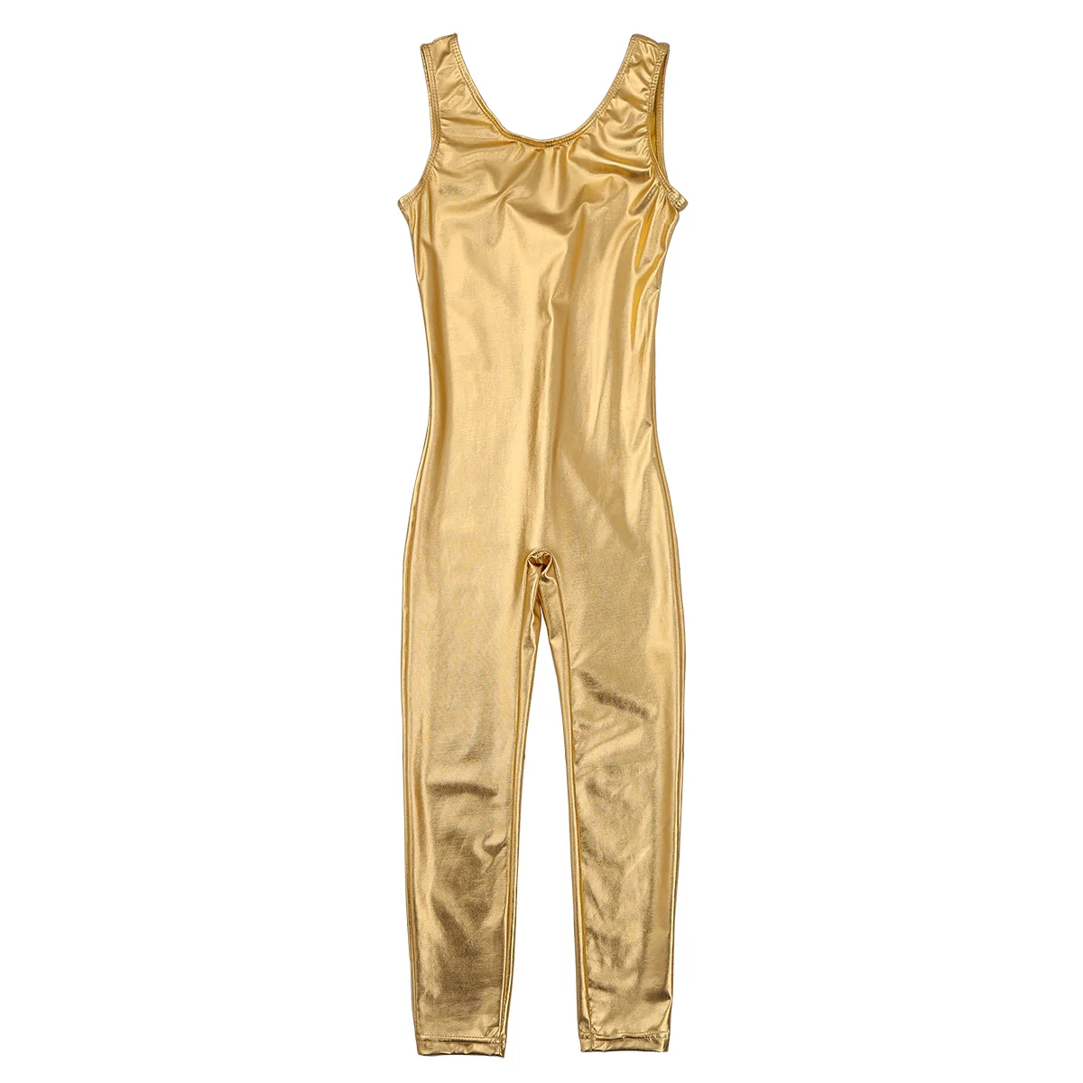 Kids Girls Sleeveless Glossy Metallic Ballet Gymnastics Leotard Jumpsuit Unitard Teens Girl Dance Wear Ballerina Dance Costume