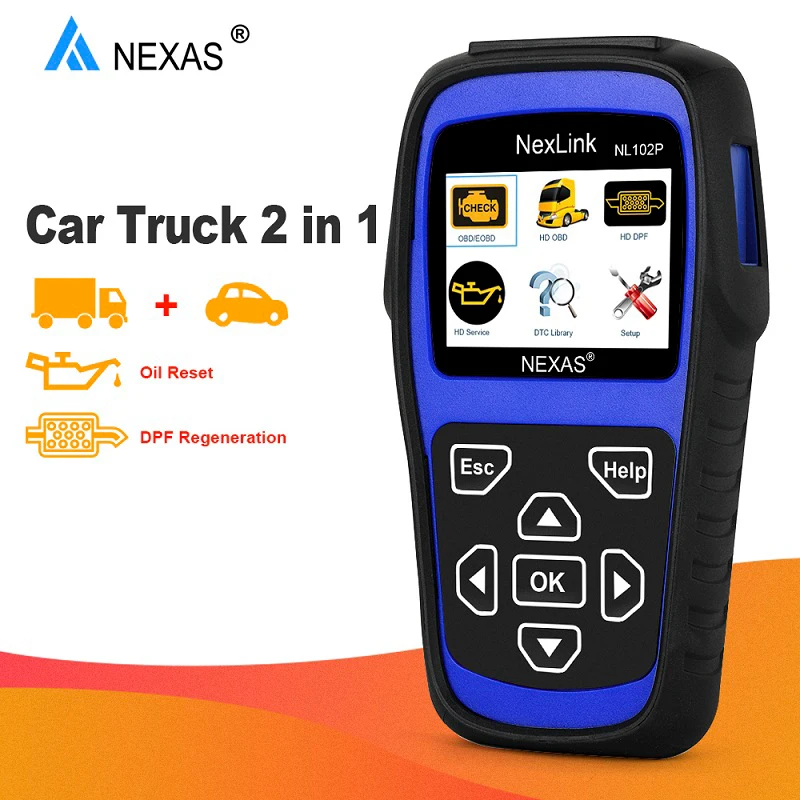 Nekas NL102P OBD2 сканер автомобильный Грузовик DPF регенерирующий масляный светильник