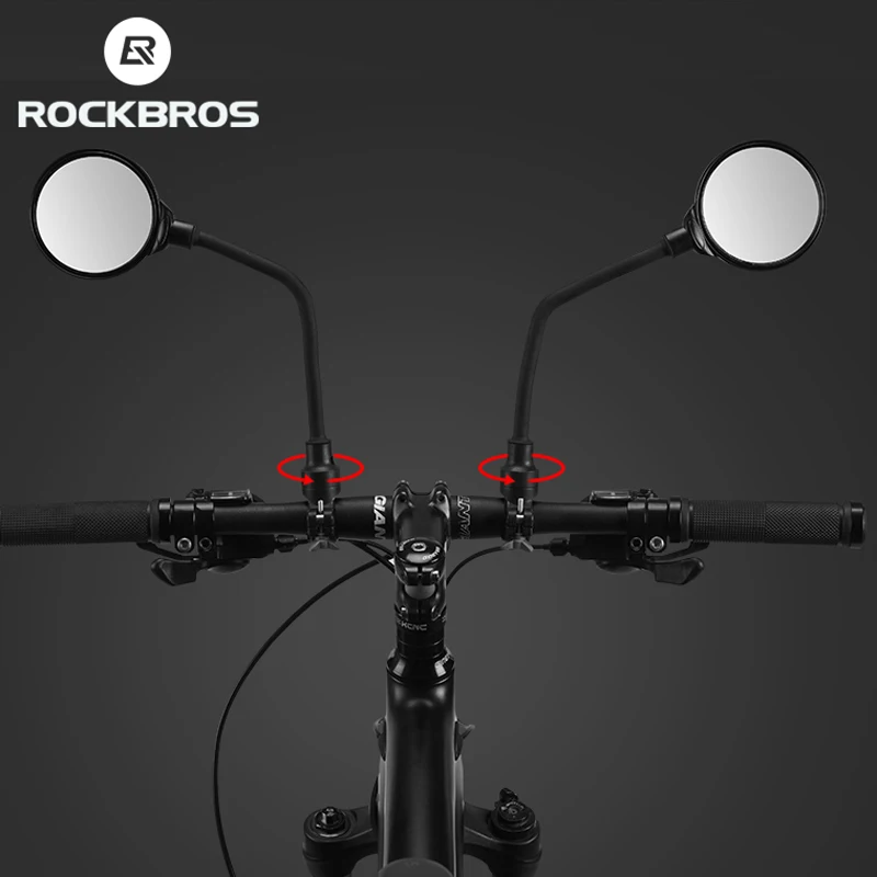 ROCKBROS Велосипедное Зеркало HD акриловая минутная поверхность 360 Угол регулируемый Электрический мото мопед велосипед зеркало заднего вида для велосипеда аксессуары