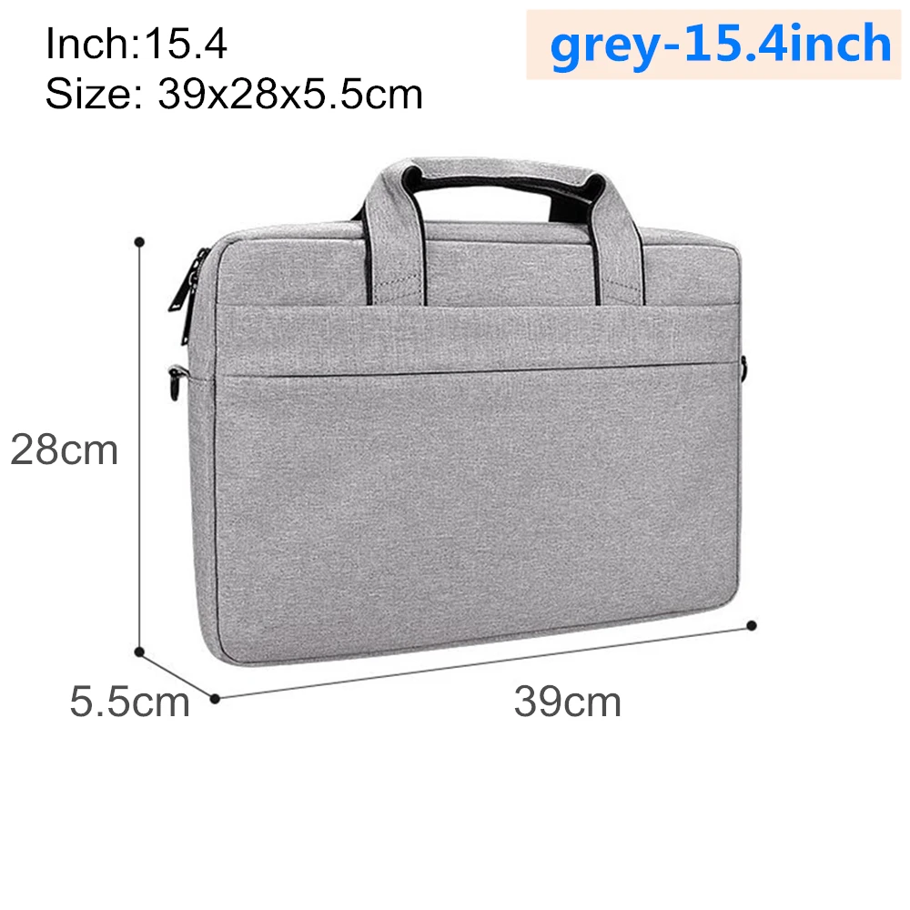 grey-15.4inch Сумка для ноутбука 13,3 14. 1 15,4 15,6 дюймов водонепроницаемая Портативная сумка для MacBook huawei pro просо 15,6 дюймов Сумка для ноутбука через плечо - Цвет: grey-15.4inch