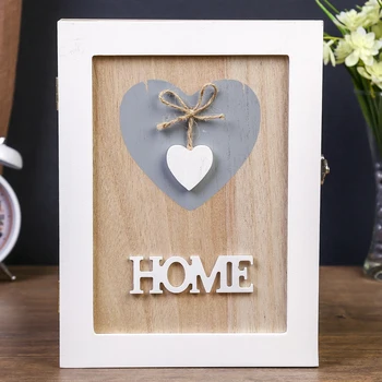 

Housekeeper wood 6 hooks "Home and heart" 26x19.5x6 cm