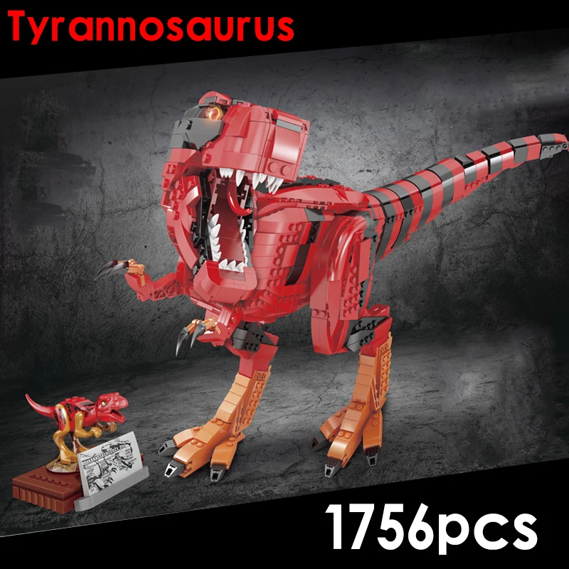 

Jurassic World 2 Building Blocks Dinosaurs Figures Bricks 1756PCS Tyrannosaurus Rex Indominus Rex I-Rex Assemble Kids Toys