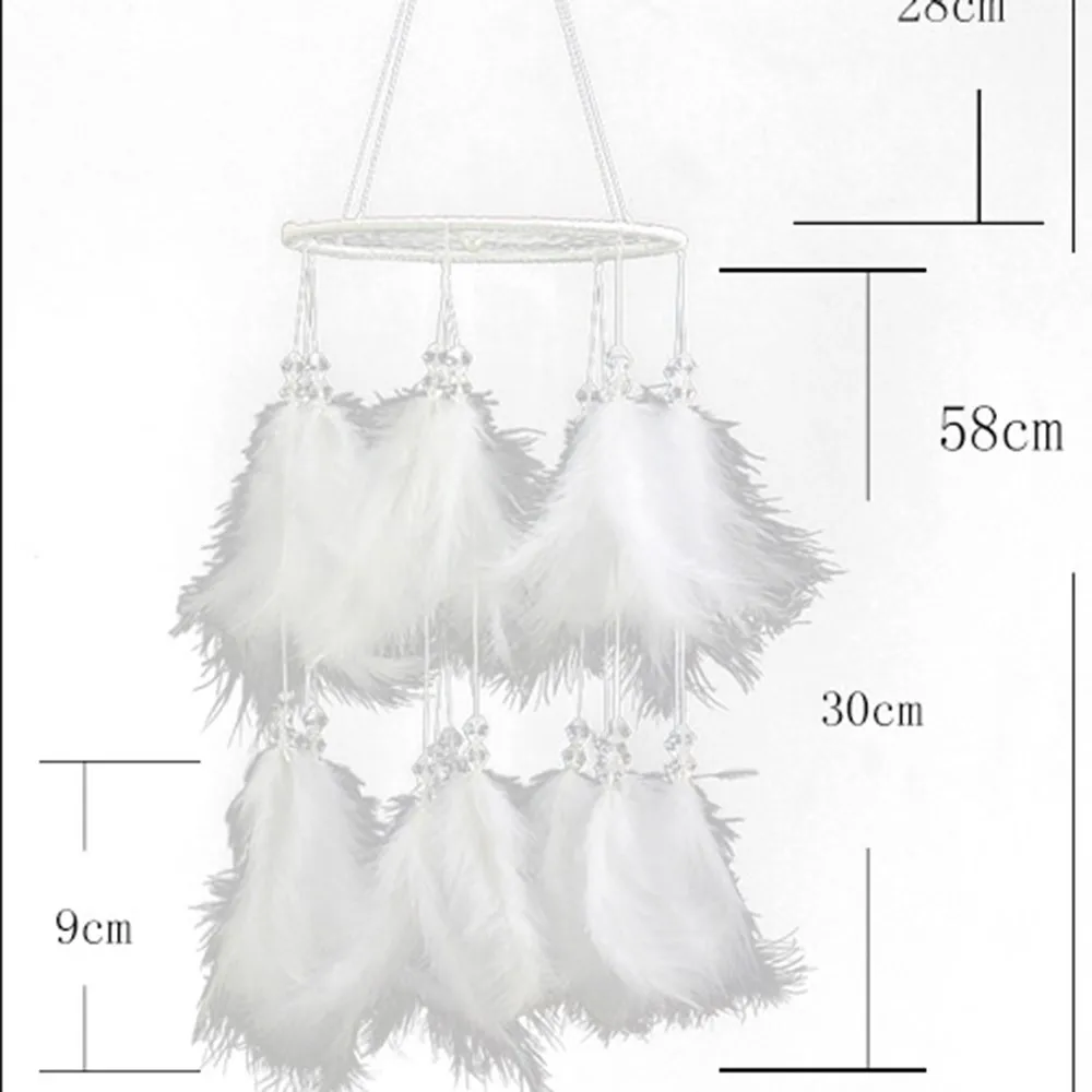 1pc New white fluffy lantern dream catcher feather jewelry pendant wedding jewelry hanging wall decoration