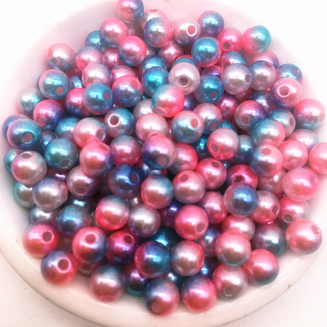 Dia 4/6/8/10mm 30-200pcs Acrylic Round Pearl beads Loose Pearl Beads for Necklace Bracelet DIY Jewelry Making